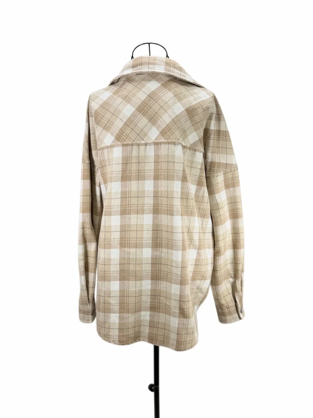 Altar'd State Beige Plaid Utility Shacket